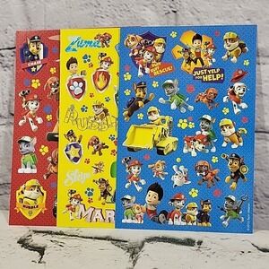 Nickelodeon Paw Patrol Scrapbooking Stickers Lot Of 3 Full Sheets‎ All Different
